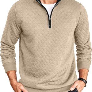 Modern Men's Quilted Quarter Zip Sweatshirt - 3X-Large Casual Layering